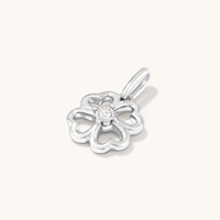 Four-Leaf Clover Laboratory-Grown Diamond Set Pendant in Rhodium Plated Sterling Silver Pendants Bevilles 