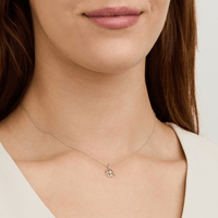 Four-Leaf Clover Laboratory-Grown Diamond Set Pendant in Rhodium Plated Sterling Silver Pendants Bevilles 