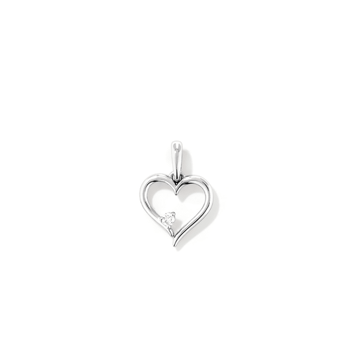 Heart Laboratory-Grown Diamond Set Pendant in Rhodium Plated Sterling Silver Pendants Bevilles 