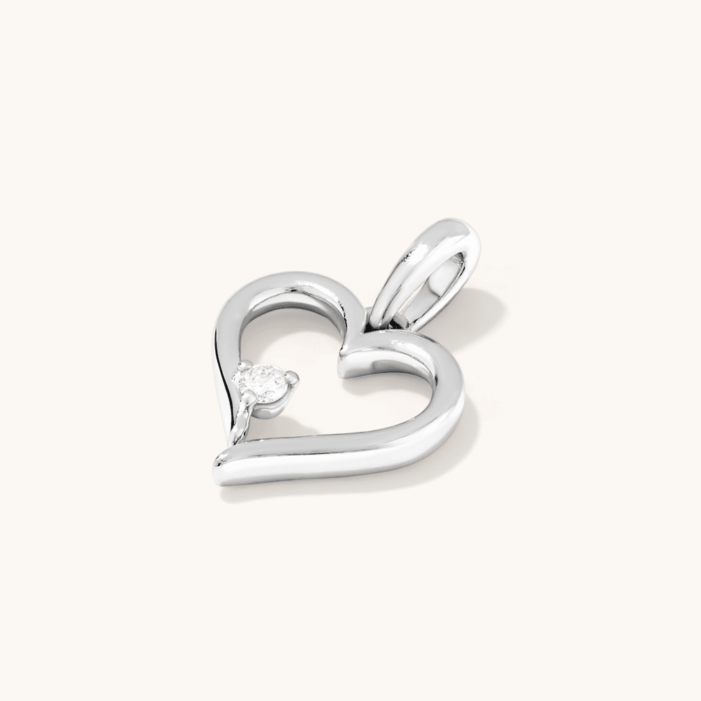 Heart Laboratory-Grown Diamond Set Pendant in Rhodium Plated Sterling Silver Pendants Bevilles 