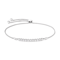 27.5cm Bolo Bracelet with 1.00tw of Laboratory-Grown Diamonds in Sterling Silver and Platinum Bracelets Bevilles 
