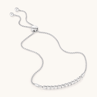 27.5cm Bolo Bracelet with 1.00tw of Laboratory-Grown Diamonds in Sterling Silver and Platinum Bracelets Bevilles 