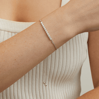 27.5cm Bolo Bracelet with 1.00tw of Laboratory-Grown Diamonds in Sterling Silver and Platinum Bracelets Bevilles 