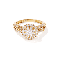 Cluster Twist Shoulder Ring with 0.75tw of Laboratory-Grown Diamonds in 9kt Yellow Gold Rings Bevilles 