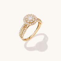 Cluster Twist Shoulder Ring with 0.75tw of Laboratory-Grown Diamonds in 9kt Yellow Gold Rings Bevilles 