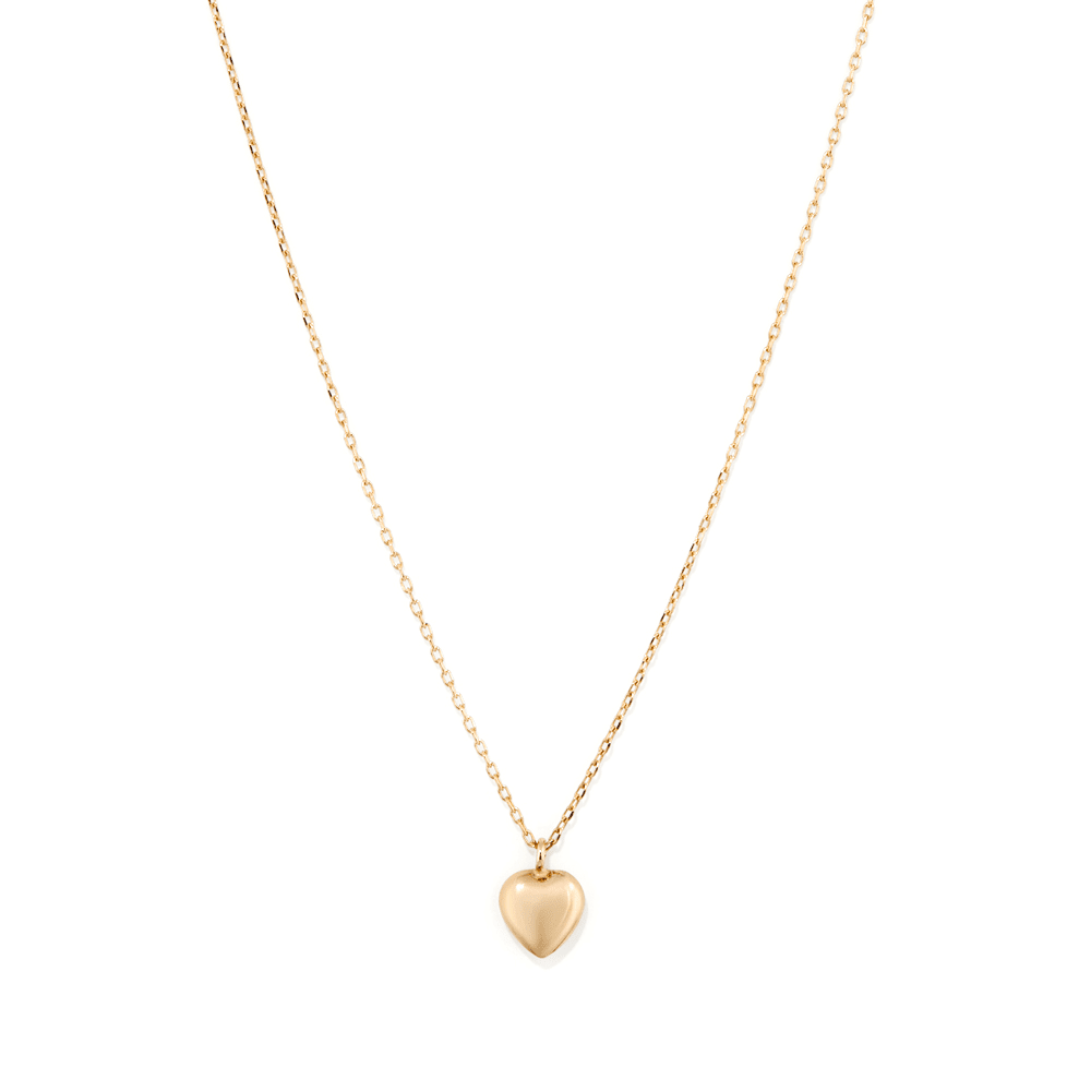 45cm Cable Necklace with Heart Pendant in 9kt Bonded Gold Pendants Bevilles 