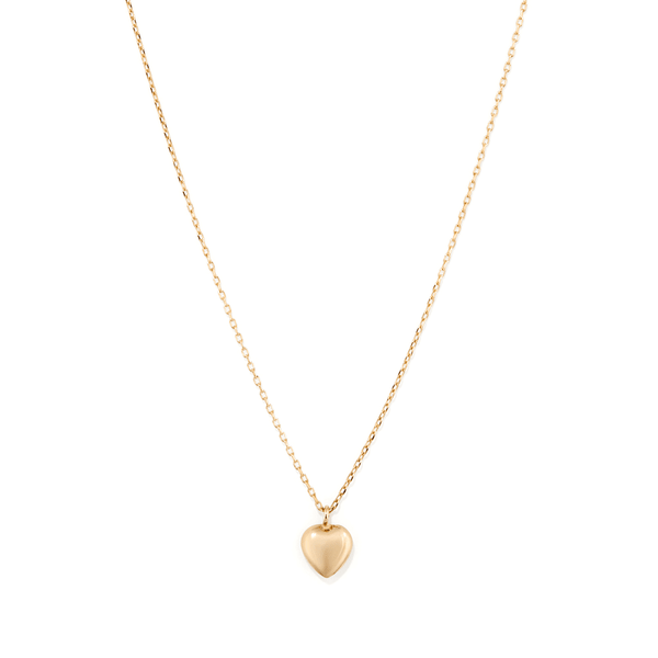 45cm Cable Necklace with Heart Pendant in 9kt Bonded Gold Pendants Bevilles 