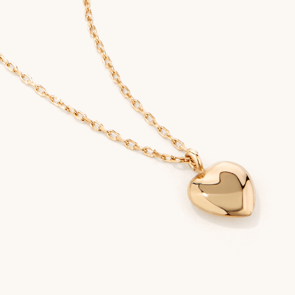 45cm Cable Necklace with Heart Pendant in 9kt Bonded Gold Pendants Bevilles 