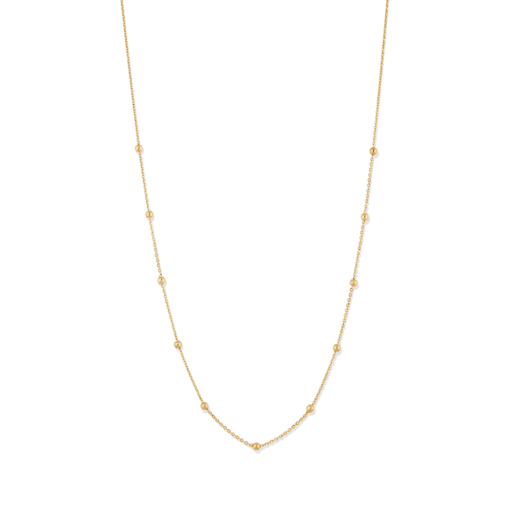 45cm Ball Cable Chain in 9kt Yellow Bonded Gold Pendants Bevilles 