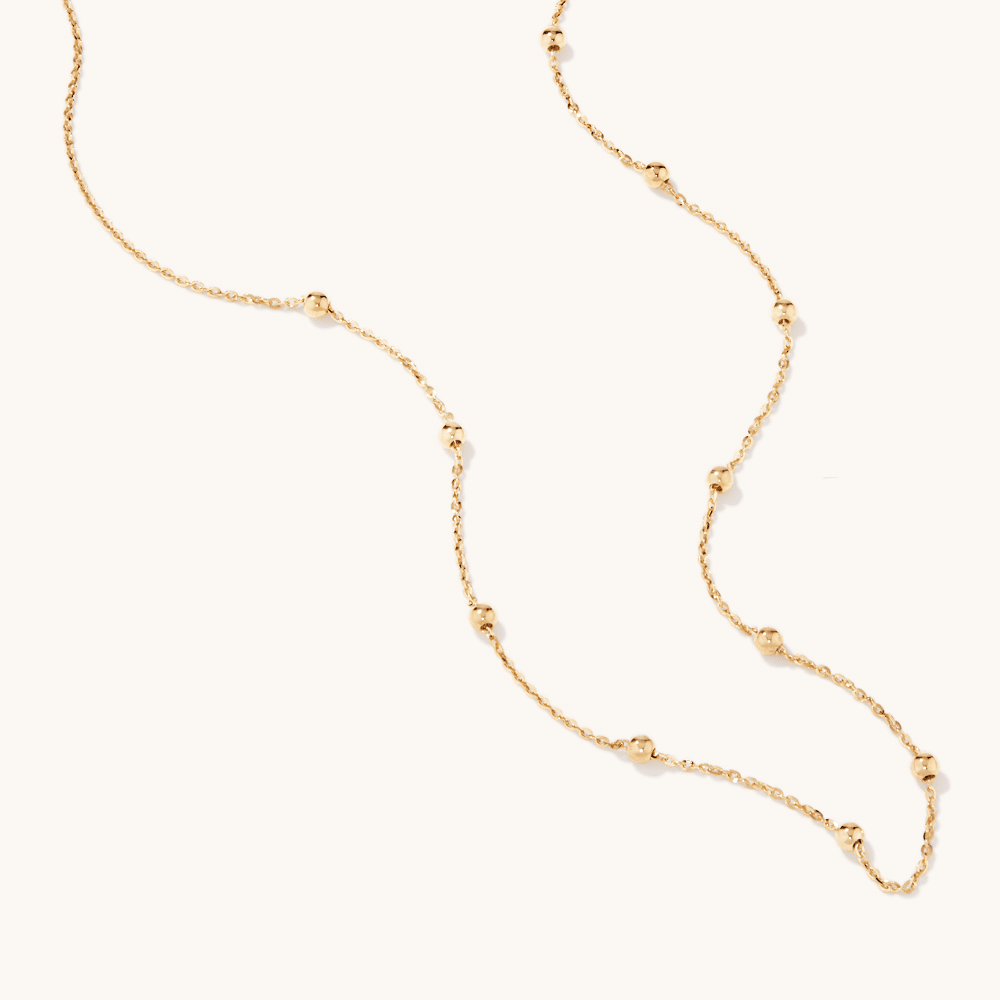 45cm Ball Cable Chain in 9kt Yellow Bonded Gold Pendants Bevilles 