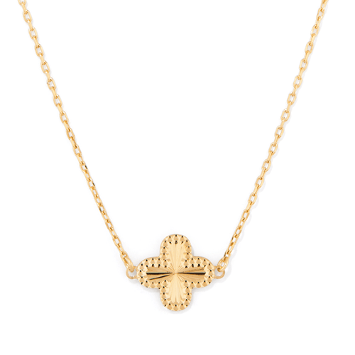 45cm Clover Necklace in 9kt Yellow Bonded Gold Pendants Bevilles 