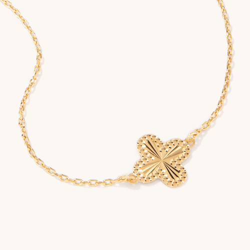 45cm Clover Necklace in 9kt Yellow Bonded Gold Pendants Bevilles 