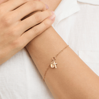 19cm Cross and Madonna Charm Bracelet in 9kt Bonded Gold Silver Filled Bracelets Bevilles 