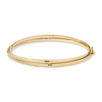 60mm Cross Over Bangle in 9kt Bonded Gold Silver Filled Bangles Bevilles 