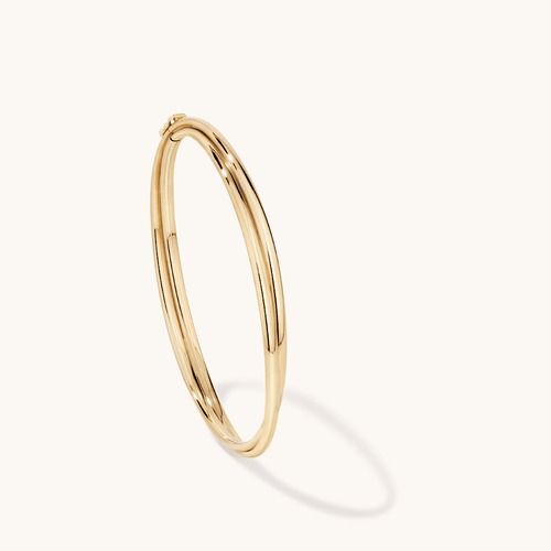 60mm Cross Over Bangle in 9kt Yellow Bonded Gold Bangles Bevilles 