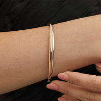 60mm Cross Over Bangle in 9kt Bonded Gold Silver Filled Bangles Bevilles 