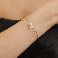 60mm Cubic Zirconia Flower Cross Over Bangle in 9kt Bonded Gold Silver Filled Bangles Bevilles 
