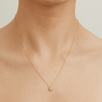 45cm Round Cubic Zirconia Bezel 4mm Pendant Necklace in 9kt Yellow Bonded Gold Pendants Bevilles 