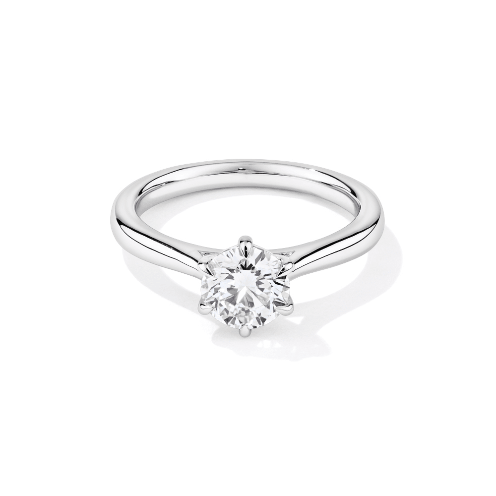1.00ct Laboratory-Grown Diamond Solitaire Ring in Rhodium Plated Sterling Silver Rings Bevilles 