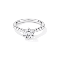 1.00ct Laboratory-Grown Diamond Solitaire Ring in Rhodium Plated Sterling Silver Rings Bevilles 