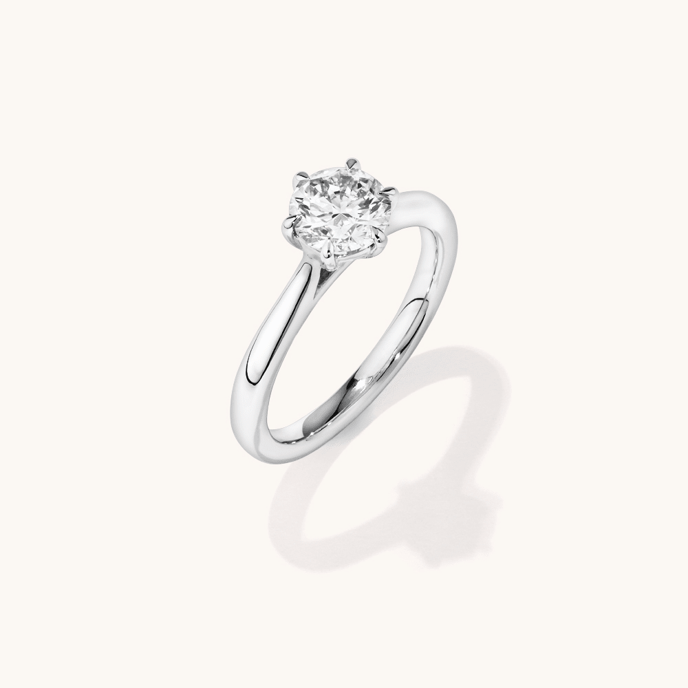 1.00ct Laboratory-Grown Diamond Solitaire Ring in Rhodium Plated Sterling Silver Rings Bevilles 