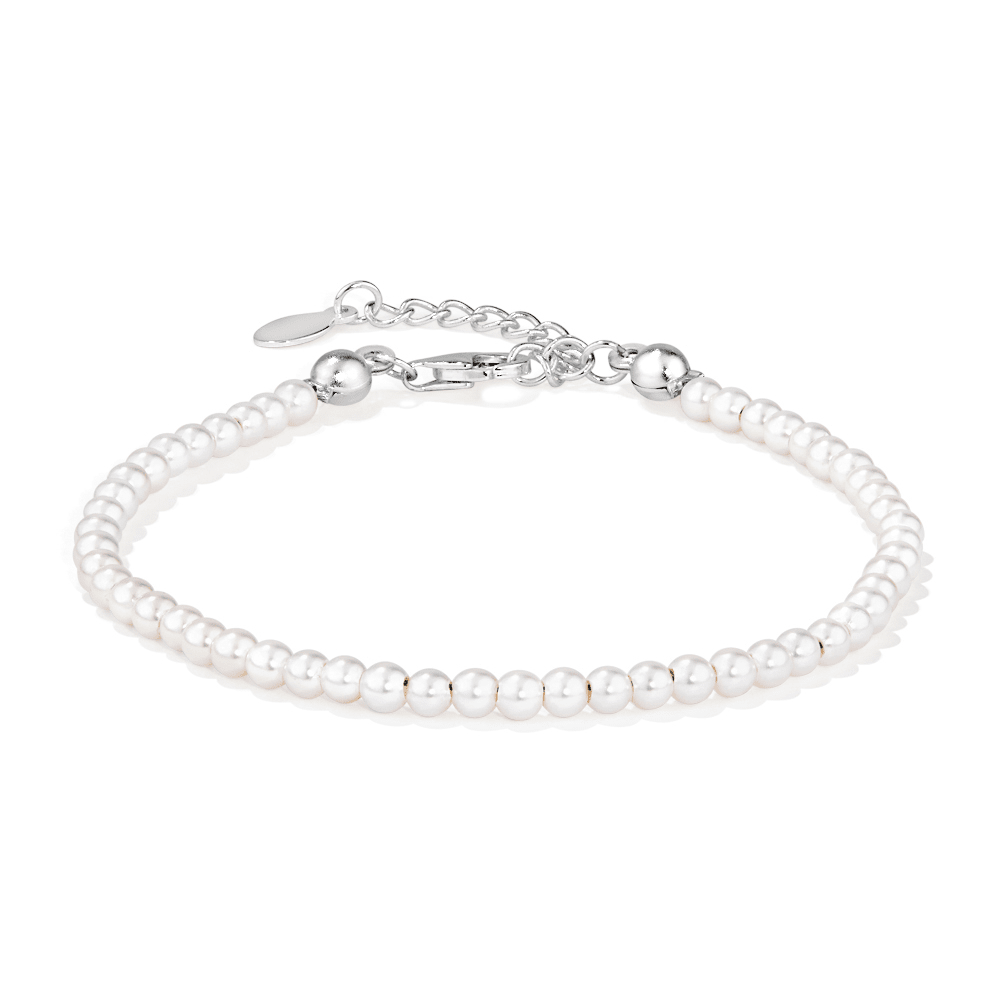 18cm Synthetic Pearl Bracelet in Sterling Silver Bracelets Bevilles 