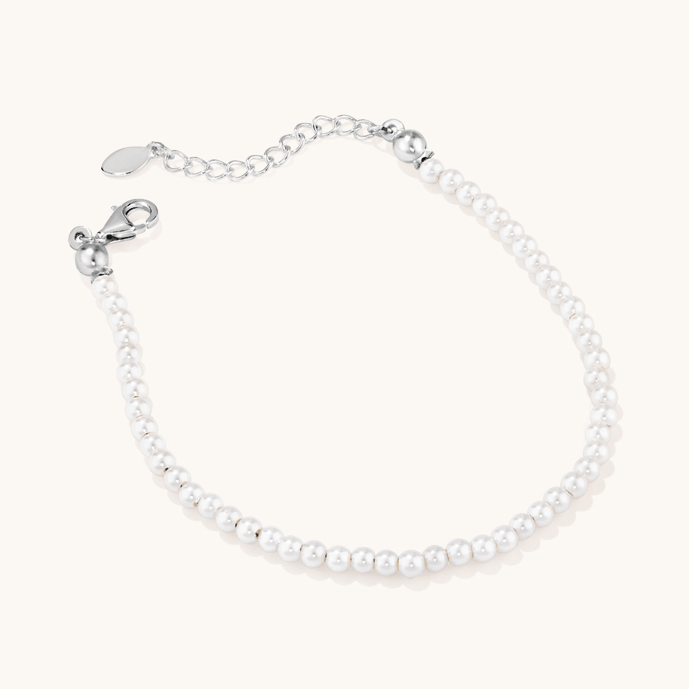 18cm Synthetic Pearl Bracelet in Sterling Silver Bracelets Bevilles 