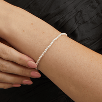 18cm Synthetic Pearl Bracelet in Sterling Silver Bracelets Bevilles 