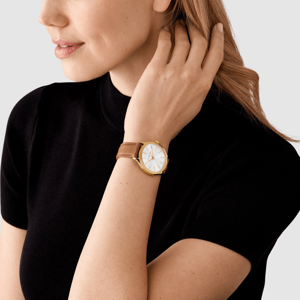 Michael Kors Slim Runway Brown Leather Watch MK7543 Watches Michael Kors 