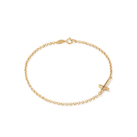 19cm Cross Bracelet in 9kt Yellow Bonded Gold Bracelets Bevilles 