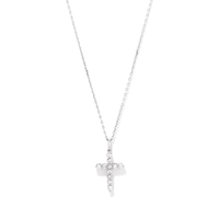 45cm Cross Pendant Necklace with 0.50tw of Laboratory-Grown Diamonds in Sterling Silver and Platinum Pendants Bevilles 