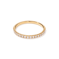 Claw Set Band 0.25tw of Laboratory-Grown Diamonds in 9kt Yellow Gold Rings Bevilles 