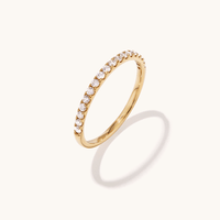 Claw Set Band 0.25tw of Laboratory-Grown Diamonds in 9kt Yellow Gold Rings Bevilles 