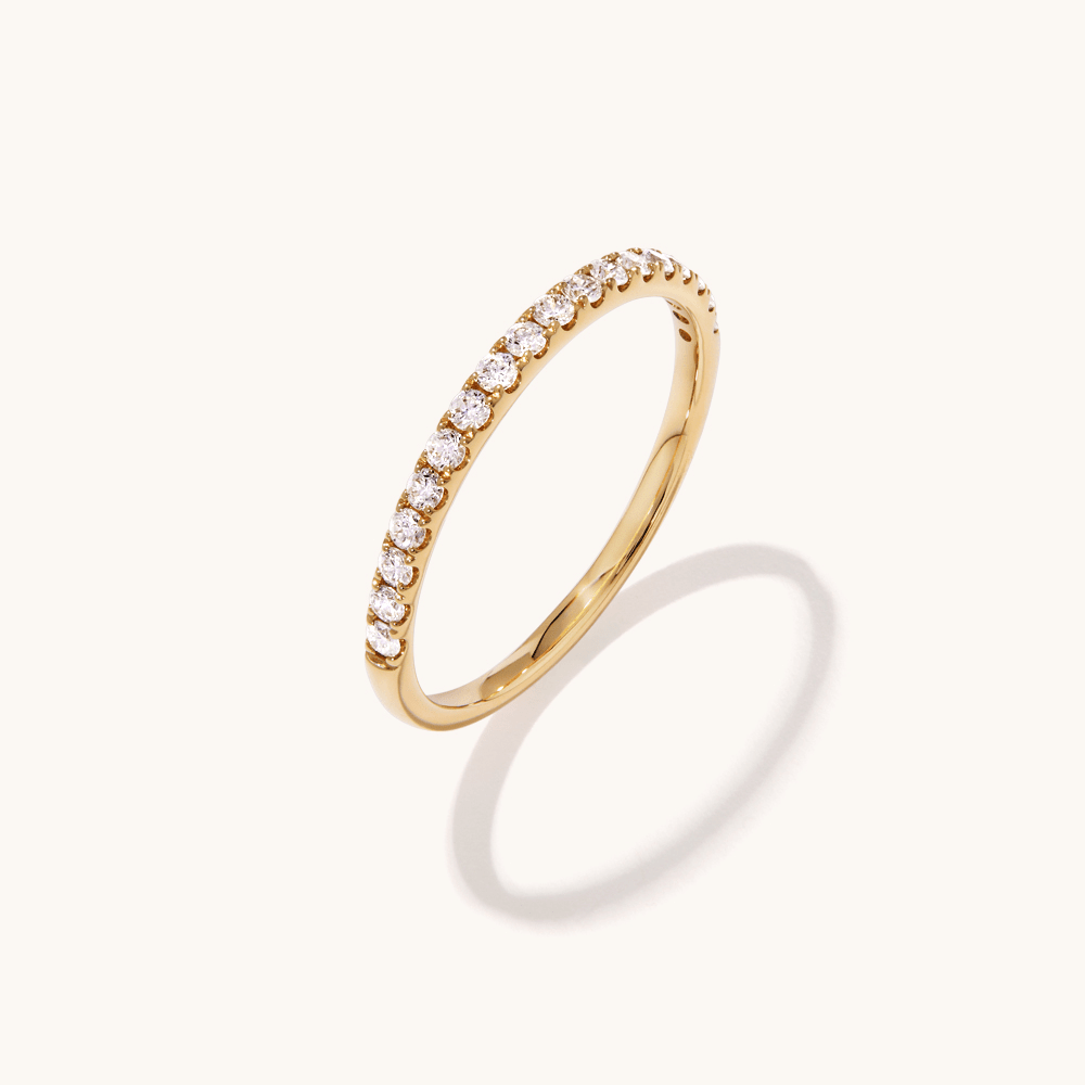 Claw Set Band 0.25tw of Laboratory-Grown Diamonds in 9kt Yellow Gold Rings Bevilles 