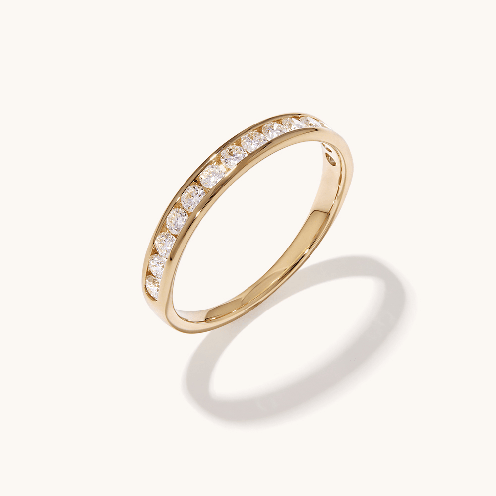 Channel Set Anniversary Ring with 0.50tw of Laboratory-Grown Diamonds in 9kt Yellow Gold Rings Bevilles 