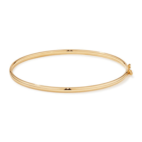 60mm Clasp Oval Bangle in 9kt Yellow Bonded Gold Bangles Bevilles 
