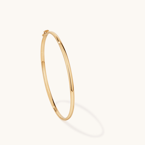 60mm Clasp Oval Bangle in 9kt Yellow Bonded Gold Bangles Bevilles 