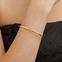 60mm Clasp Oval Bangle in 9kt Bonded Gold Silver Filled Bangles Bevilles 