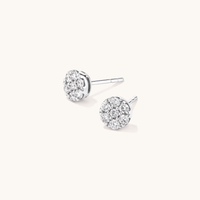 Cluster Stud Earrings with 0.50tw of Laboratory-Grown Diamonds in Rhodium Plated Sterling Silver Earrings Bevilles 