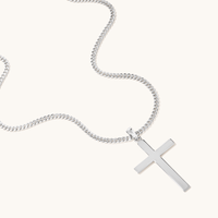 55cm Cross Pendant Necklace in Sterling Silver Pendants Bevilles 
