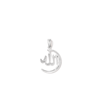 Cubic Zirconia Allah with Moon Pendant in Sterling Silver Pendants Bevilles 