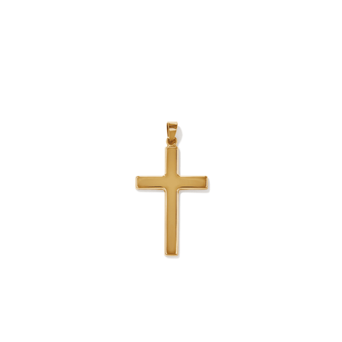 50mm Cross Pendant in 9kt Yellow Bonded Gold Pendants Bevilles 