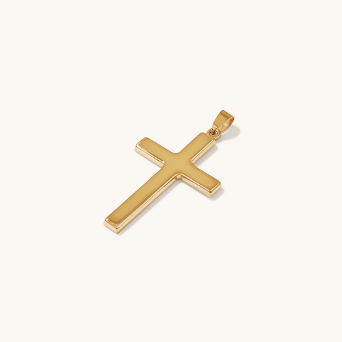 50mm Cross Pendant in 9kt Yellow Bonded Gold Pendants Bevilles 