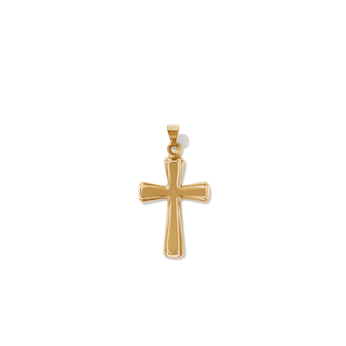 27mm Tapered Cross Pendant in 9kt Yellow Bonded Gold Pendants Bevilles 