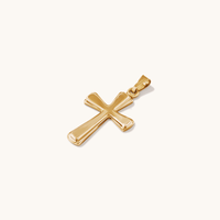 27mm Tapered Cross Pendant in 9kt Bonded Gold Silver Filled Pendants Bevilles 