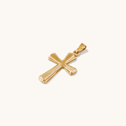 27mm Tapered Cross Pendant in 9kt Yellow Bonded Gold Pendants Bevilles 
