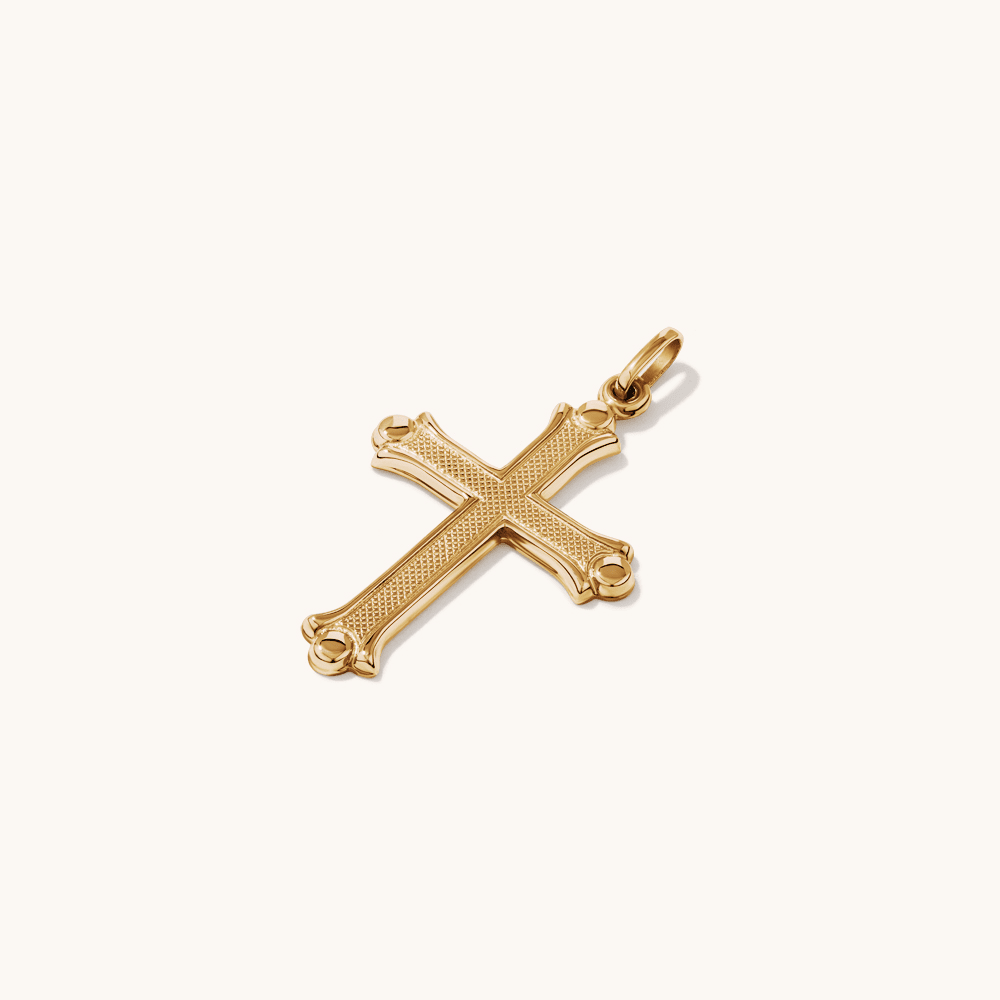 43mm Orthodox Cross Pendant in 9kt Yellow Bonded Gold Pendants Bevilles 