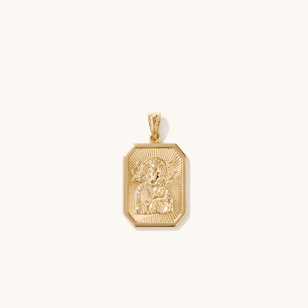 32mm Square Jesus Medalion in 9kt Bonded Gold Silver Filled Pendants Bevilles 