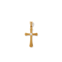 32mm Tapered Cubic Zirconia Cross Pendant in 9kt Bonded Gold Silver Filled Pendants Bevilles 