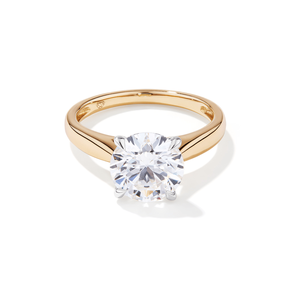 2.50ct Certified Laboratory-Grown Diamond Solitaire Ring in 9kt Yellow and White Gold Rings Bevilles 